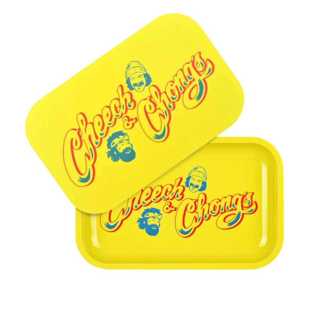 Pulsar X Cheech & Chong Yellow Mini Metal Rolling Tray w/ Lid Medium